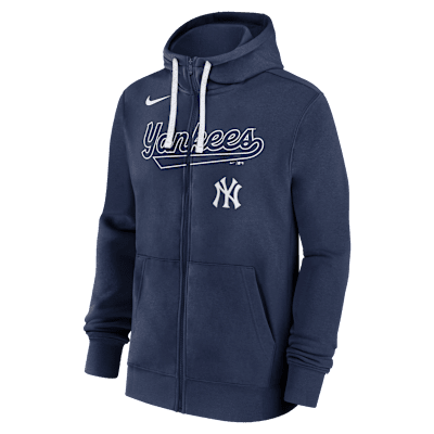 New York Yankees Knockout Script Men's Nike MLB Full-Zip Hoodie
